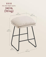 Load image into Gallery viewer, VASAGLE Bar Stools Set of 2, Counter Height Bar Stools, Leather Counter Stools Barstools with Soft Cushion and Metal Sled Legs, 25.6 Inches Bar Height Bar Chairs for Kitchen Island, Cappuccino Beige