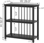 Load image into Gallery viewer, FOLUBAN Bookshelf, Modern 3 Tier Bookcase, Wood and Metal Book Shelves for Living Room Office Bedroom, Rustic Black Oak