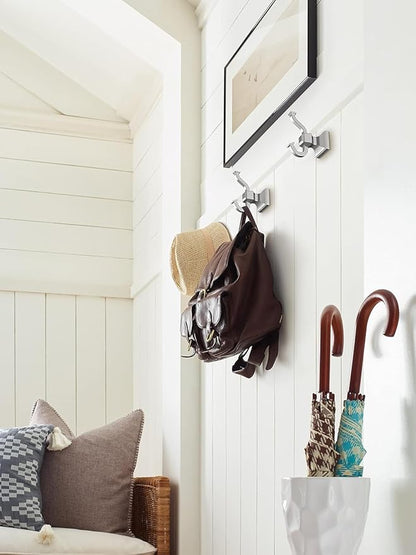 Amerock BH3602026 | Chrome Single Robe Hook | 4-1/4 in. (108 mm) Length Towel Holder | Mulholland | Towel Hook for Bathroom | Bathroom Hardware | Bath Accessories