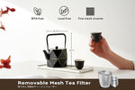 Load image into Gallery viewer, Toptier Cast Iron Teapot, Stovetop Safe Japanese Cast Iron Tea Kettle, Diamond Design Tea Pot with Removable Infuser for Loose Tea, 40 Ounce (1200 ml), Black
