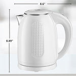 Load image into Gallery viewer, OVENTE Electric Kettle, 1.7L Double Wall Stainless Steel Insulated Water Boiler &amp; Heater for Coffee or Tea, 1100W Fast Boiling with Auto Shut-Off, Boil-Dry Protection &amp; Secure Locking Lid, White KD64W