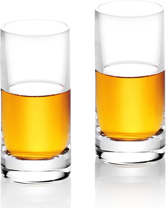 KAMMAK Shot Glasses Set of 2, 40ml/1.35oz Clear Espresso Shot Glass with Heavy Base for Bar Restaurants Home, Small Whiskey Shot Glass for Vodka, Whiskey, Tequila, Spirits & Liquors