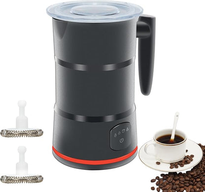 4 in 1 Electric Milk Frother, Steamer with Warming function, Automatic Hot and Cold Milk Frother, Coffee Frother, Latte, Hot Chocolate, Macchiato, Cappuccino (Black)