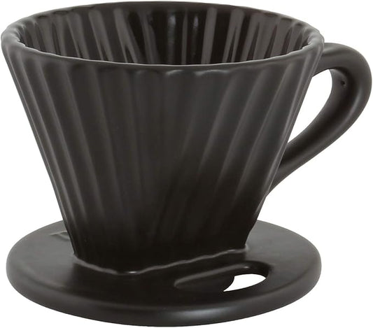 Chantal "Lotus" ceramic pour over coffee dripper, 8 Ounce, Matte Black