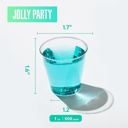 1 OZ 500 Pack Plastic Shot Glasses, Disposable Cups, 1 Ounce Tasting Cups Party Cups Perfect for Whiskey, Wine Tasting, Food Samples, and Parties
