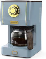 Load image into Gallery viewer, Amaste Coffee Maker, 5 Cup Coffee Pot with Three Brewing Modes, Retro Coffee Maker with Glass Carafe &amp; Reusable Coffee Filter, Drip Coffee Maker Ideal for Home or Office, Keep Warm, Ash Blue