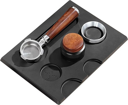 Espresso Tamping Mat, Large Tamping Mat with Corner Edge, Anti-Slip Espresso Silicone Mat For Baristas Tool Supplies, Coffee & Espresso Machine Parts & Accessories, Black 12.6 x 9.5 inch