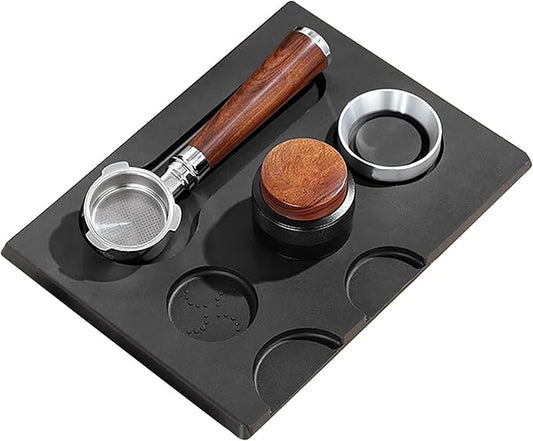 Espresso Tamping Mat, Large Tamping Mat with Corner Edge, Anti-Slip Espresso Silicone Mat For Baristas Tool Supplies, Coffee & Espresso Machine Parts & Accessories, Black 12.6 x 9.5 inch