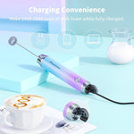 Load image into Gallery viewer, Maestri House Rechargeable Milk Frother with Stand, LunaFro Handheld Electric Foam Maker Waterproof Detachable Stainless Steel Whisk Drink Mixer Foamer for Lattes, Cappuccino