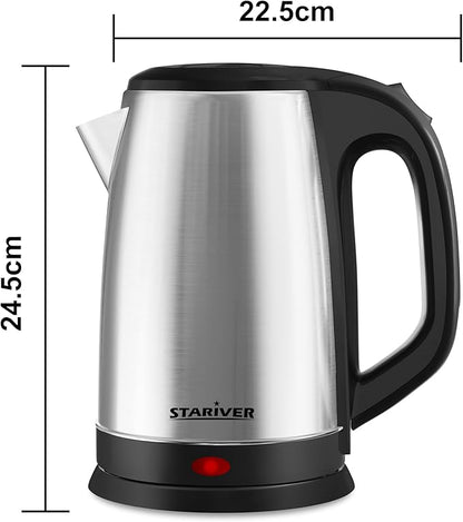 Stariver 2.5L Large Electric Kettle, BPA Free Stainless Steel Water Heater, Fast Boil Electric Tea Kettle, Water Boiler with Auto Shut-Off & Boil-Dry Protection for Family (10-12 Cups)