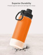 Load image into Gallery viewer, koodee Kids Water Bottle-16 oz Stainless Steel Vacuum Insulated Water Bottle for Back to School Wide Mouth Flask with Leakproof Spout Lid (Cosmic Orange)