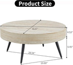 Load image into Gallery viewer, 31.5" Modern Round Coffee Table,Small Coffee Tables Center Table with Metal Legs Wood Mars Marble-Patterned Tabletop for Living Room Office Apartment,Easy to Assemble, Wood Mars Marble