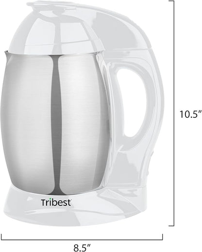 Tribest Soyabella SB-130 Deluxe Automatic Nut Milk Maker & Soy Milk Maker Machine, White/Stainless Steel