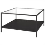 Load image into Gallery viewer, Henn&amp;Hart Square 32" Wide Coffee Table with Metal Shelf in Blackened Bronze, Modern coffee tables for living room, studio apartment essentials