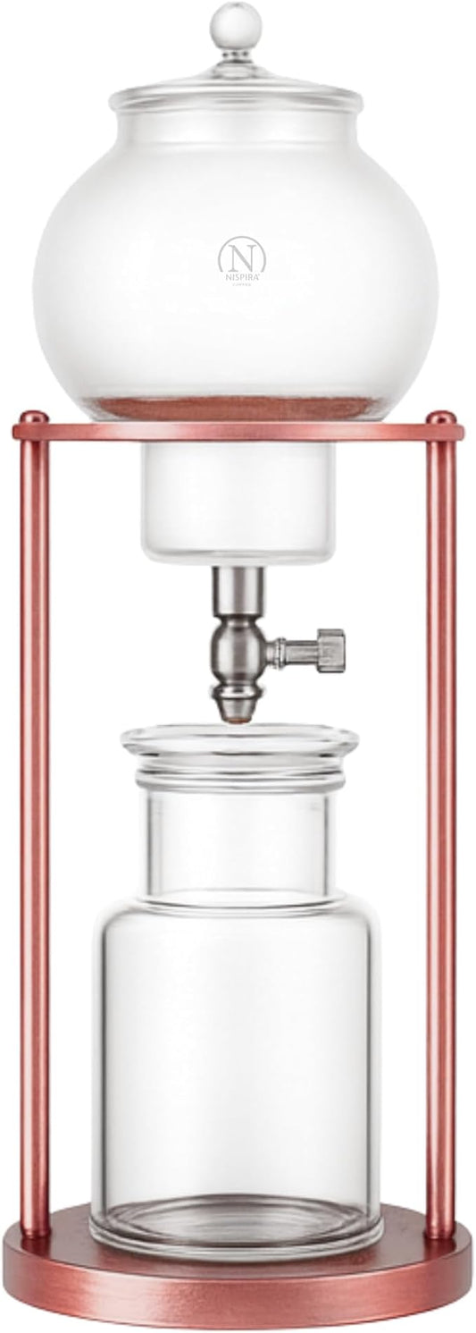 Nispira Luxury Ice Cold Brew Tower Dripper Coffee Maker, 1000 ml Copper Color