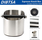 Load image into Gallery viewer, Coffee Knock Box, Espresso Knock Box Stainless Steel Espresso Machine Accessories with Removable Knock Bar and Non-Slip Base Coffee Grounds Container Bin, Large (Silver)