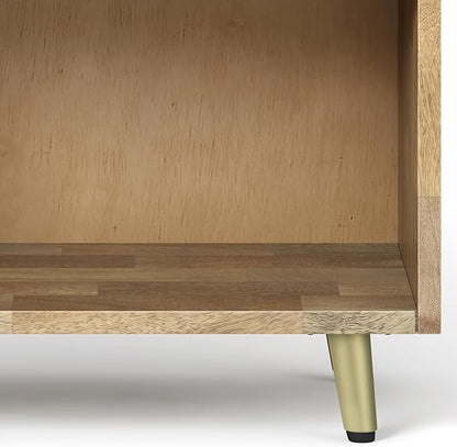 SIMPLIHOME Jager SOLID MANGO WOOD 22 inch Wide Mid Century - Contemporary Bedside Nightstand Table in Natural for the Living Room and Bedroom