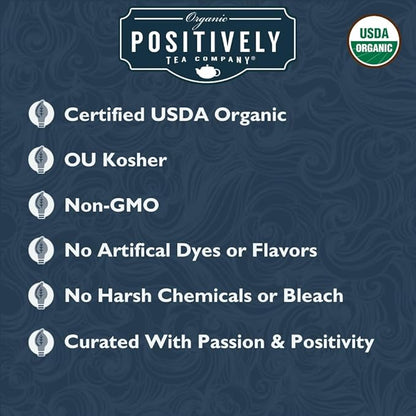 Organic Positively Tea Company, Organic Black Tea Bags, 100 Count, Eco-Friendly Tea Bags, Non-GMO