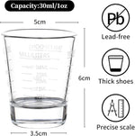 Load image into Gallery viewer, Shot Glasses Measuring cup Espresso Shot Glass Liquid Heavy Glass Wine Glass 2 Pack 26-Incremental Measurement 1oz, 6 Tsp, 2 Tbs, 30ml By BCnmviku (2pack-White)
