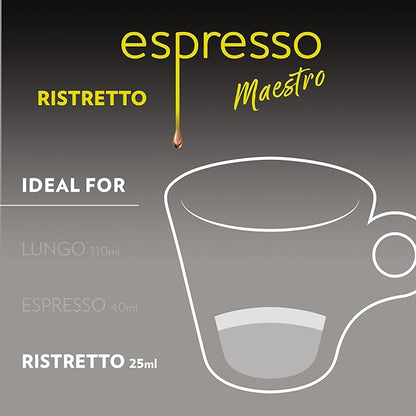Lavazza Espresso Maestro Ristretto Aluminum Capsules Compatible with Nespresso* Original Machines, Dark Espresso Roast, Arabica and Robusta Blend (60 Capsules)