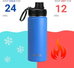 Load image into Gallery viewer, DRINCO Stainless Steel Water Bottle Spout Lid Vacuum Insulated Double Wall Water Bottle Wide Mouth (40oz 32oz 22oz 18oz 14oz) Leak Proof Keeps Cold or Hot (18 oz, 18oz Royal Blue)