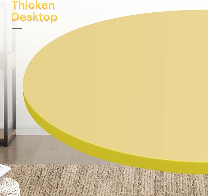 Athena Collection Bar Table Modern Round Cocktail Table Height Adjustable, Tall Bistro Pub Table with Sturdy Base, Suitable for Home, Kitchen, Pub, Restaurant, Yellow