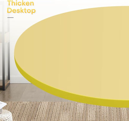 Athena Collection Bar Table Modern Round Cocktail Table Height Adjustable, Tall Bistro Pub Table with Sturdy Base, Suitable for Home, Kitchen, Pub, Restaurant, Yellow