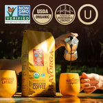 Load image into Gallery viewer, Mayorga Decaf Dark Roast 5lb Bag Cafe Swiss Water Decaffeinated Cubano Roast 100% Arabica Whole Coffee Beans - Smoothest Organic Coffee - Specialty Grade, Non-GMO, Direct Trade