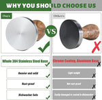 Load image into Gallery viewer, 51mm Coffee Tamper With Mat - Espresso Press With 304 Stainless Steel Base and Wooden Handle - Barista Espresso Machines Accessory