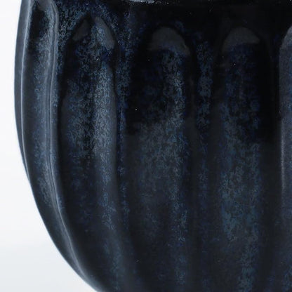 Asayu Japan Ceramic Coffee Pour Over Maker Set in Dark Navy Blue, Slow Brewing Paper Filter Holder and Dripper with 3 Holes for Coffee and Tea - Accessory Ceramic Mug