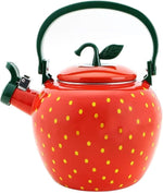 Load image into Gallery viewer, Whistling Tea Kettle for Stove Top Enamel on Steel Teakettle, Supreme Housewares Strawberry Design Teapot Water Kettle Cute Kitchen Accessories Teteras (2.3 Quart, Strawberry)