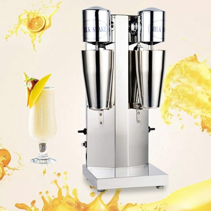 Milkshake Maker 180W+180W Electric Milkshake Machine Drink Mixer Smoothie Maker Blender, 18000RPM, Commercial Home Use (Double Head)