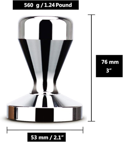 Coffee Tamper Press Stainless Steel Chromed