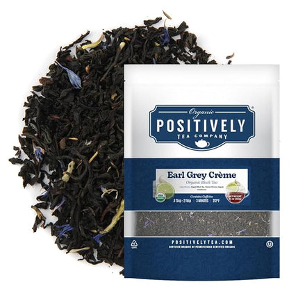 Organic Positively Tea Company, Earl Grey Crème Black Tea, Loose Leaf, 16 Ounce