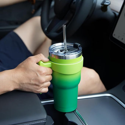 BJPKPK 20 oz Tumbler With Handle And Straw Lid Stainless Steel Travel Mugs Insulated Tumbler Cups,Pastel Sunset