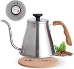 Load image into Gallery viewer, Harriet Gooseneck Kettle with Thermometer for Pour Over Coffee and Tea, 37 fl oz, Stainless Steel, Durable 3-Layer Base, Ideal Spout for Precision Pouring, Compatible with all Stove Tops
