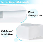 Load image into Gallery viewer, AMERLIFE High Gloss LED Coffee Table, Modern 2-Tier Center Table with LED Lights, Open Storage Space, 40in Simple Rectangular Sofa Side Table for Living Room, White