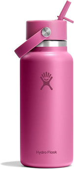Load image into Gallery viewer, Hydro Flask Water Bottle - Insulated Stainless Steel - Wide Mouth Flex Straw Lid, Non Spill, Leakproof and Refillable in 32 Oz Reef Pink