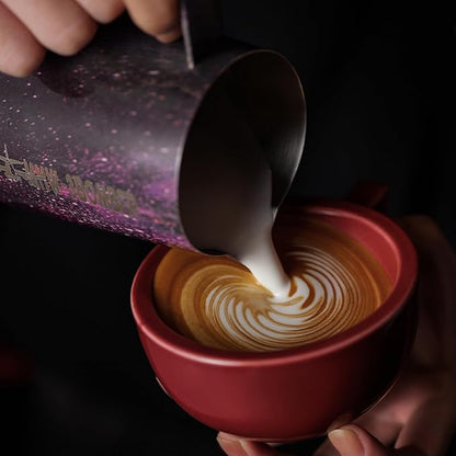 MHW-3BOMBER Espresso Steaming Pitcher Milk Frothing Pitcher Stainless Steel Milk Coffee Cappuccino Latte Art Barista Cup (5.0 Purple, 20 Ounces) P5008S