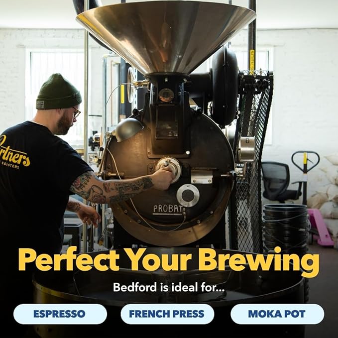 PARTNERS COFFEE ROASTERS - Whole Bean Coffee (Bedford - Espresso, Medium Roast) 12oz - Fruity, Complex, Bright Espresso - Marmalade, Pomegranate, Sugar - Whole Coffee Beans - Roasted in New York City
