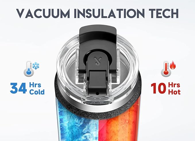 Meoky 40oz Tumbler with Handle, Stainless Steel Travel Mug with 2-in-1 Straw and Sip Lid, Vacuum Insulated Coffee Mug, 100% Leak Proof, Keeps Cold for 34 Hours or Hot for 10 Hours (Night)