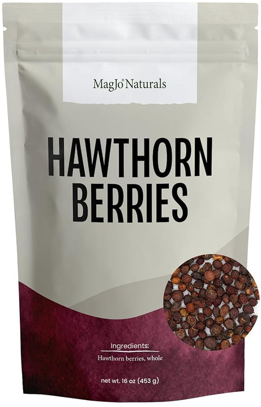 MagJo Naturals Hawthorn Berries, Whole Dried, 16 oz (1 lb)