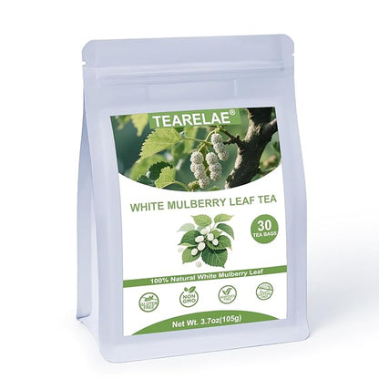TEARELAE - White Mulberry Leaf Tea Bags, 30 Count - Premium Mulberry Tea - Caffeine-free - Non-GMO - Lightly Sweet & Refreshing - Support for Healthy Digestion