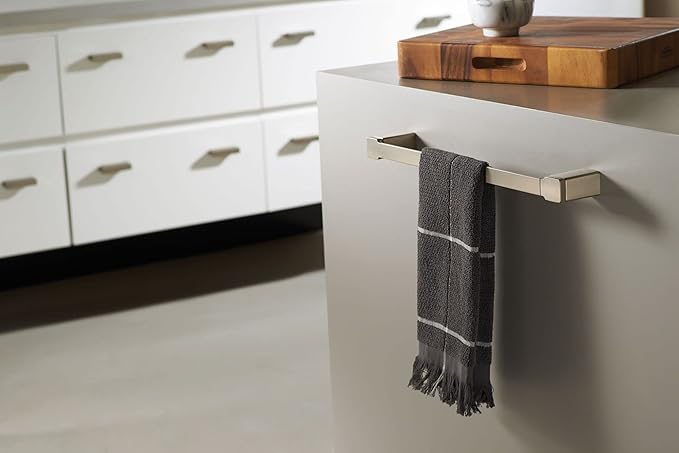 Moen YB8824BN 90 Degree Modern 24-Inch Bathroom Single Towel Bar, Brushed nickel