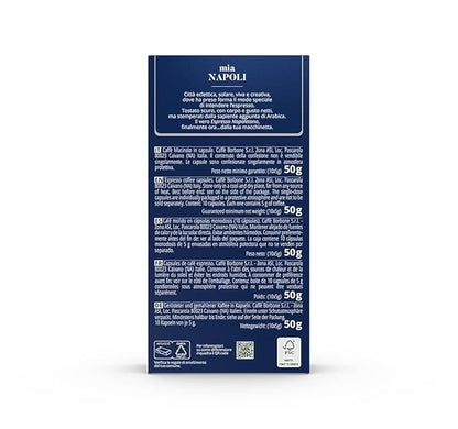 Caffe Borbone Aluminum Coffee Pods Compatible with Nespresso Original Machines, Mia Napoli, Medium Roast, Bold and Intense, Genuine Italian Coffee - 50 Count