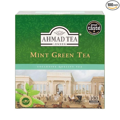 Ahmad Tea Mint Green Tea Teabags, 100 ct - Caffeinated and Sugar-Free