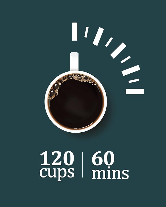 120 Cup Coffee Urn and Hot Beverage Dispenser, 18L/4.8Gal Commercial Coffee Maker Stainless Steel Large Hot Coffee Dispenser for Party Buffet Catering