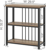 Load image into Gallery viewer, FOLUBAN Small Bookshelf and Bookcase, 3 Tier Open Book Shelf, Modern Metal and Wood Shelving Unit for Living Room Bedroom, Oak