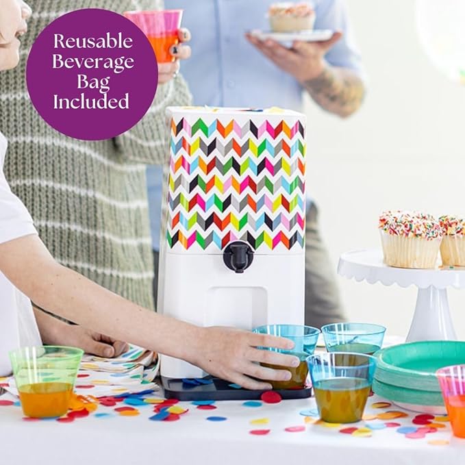 Bebly Box Drink Dispenser and Wine Dispenser | ZIGGY Design | Insulated - No Sweating - No Watered Down Drinks - Simple - Stylish - Mess Free Beverage Dispenser | Includes Freezable, Reusable 3L Bag