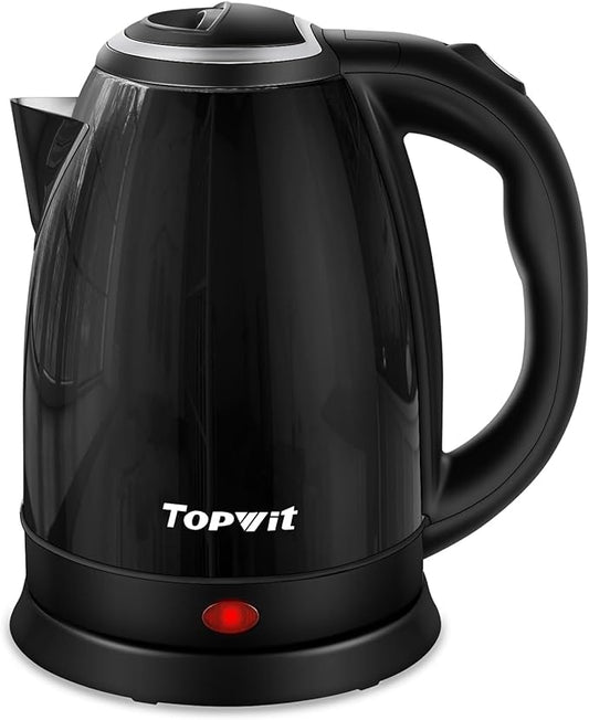 TOPWIT Electric Kettle, 2.0L Hot Water Kettle Electric, BPA-Free Stainless Steel Tea Kettle, Electric Kettles for Boiling Water with Fast Boil, Auto Shut-Off & Boil Dry Protection, Black